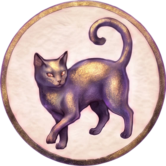 Mystique badge — a cat